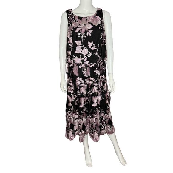 Alex Evenings Women's Plus Size Embroidered Sleeveless Dress Sz 16W - Picture 2 of 8